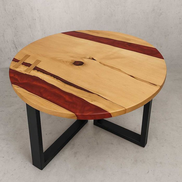 Stolik z żywicą epoksydową river table epoxy resin drewniany loft