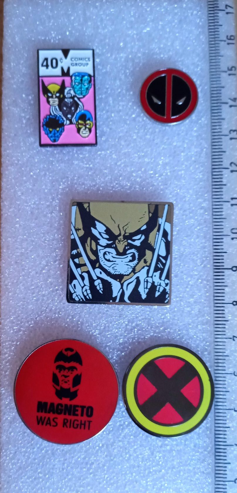 5 pins dos X-Men