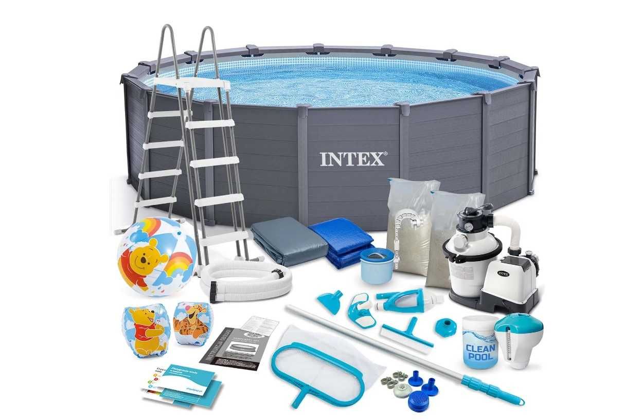 Basen całoroczny panelowy INTEX 26384 GN Sauna jacuzzi pompa piaskowa