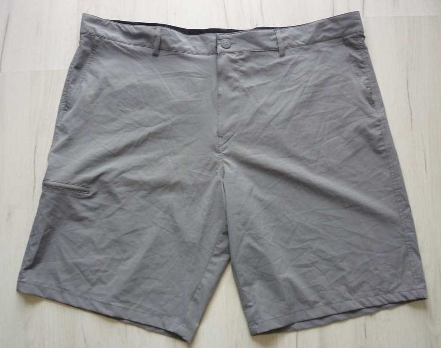 Duże lekkie męskie krótkie spodnie 4WAY STRETCH W46 4XL spodenki szare