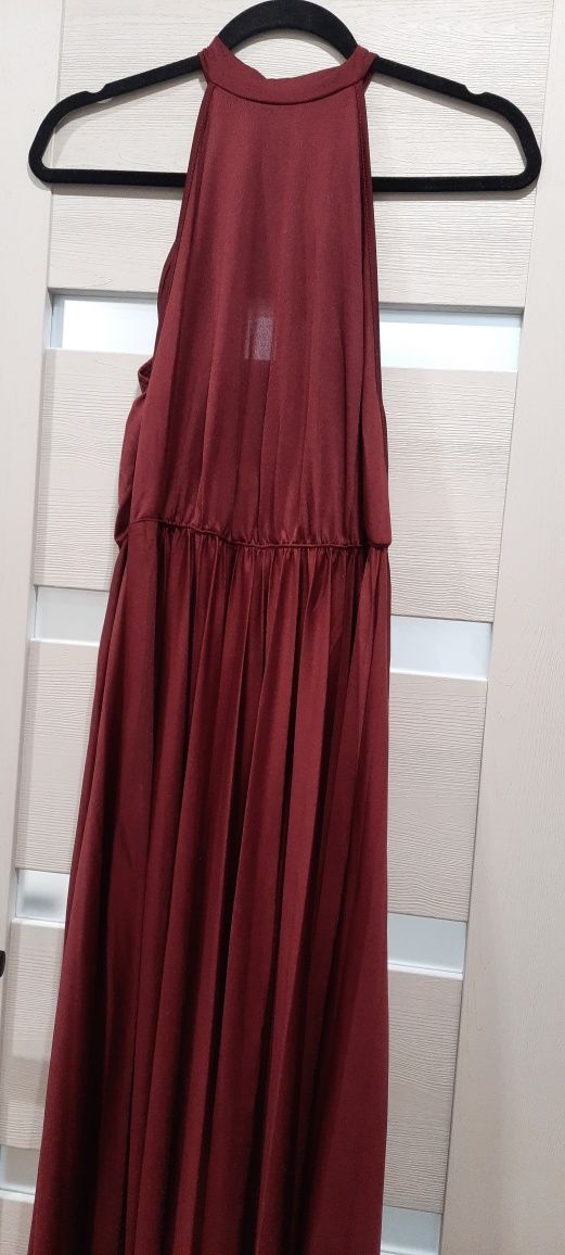 Długa sukienka suknia bordowa Asos