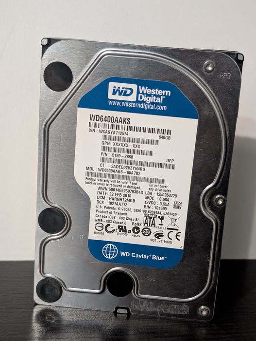 Жорсткий диск (HDD) WD Blue 640 гб.
