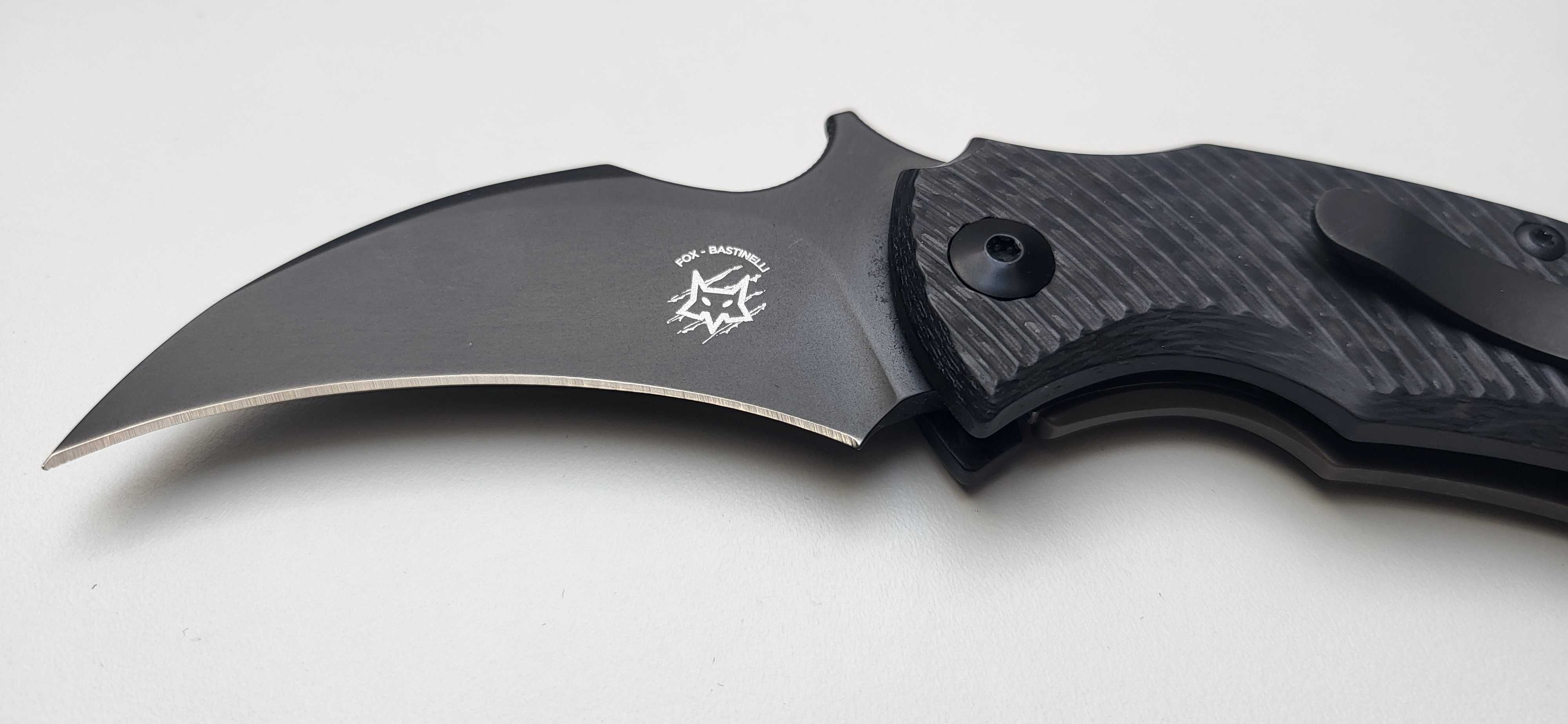 Nóż składany FOX Black Bird by Bastinelli Carbon Fiber Bronze Ti Elmax