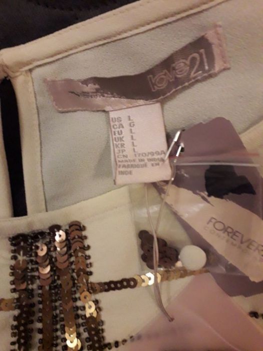 Sukienka cekiny beż i złoto