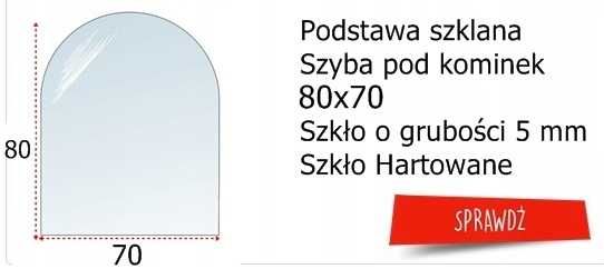 Szyba hartowana Podstawa Pod Piec 100*80 czarna