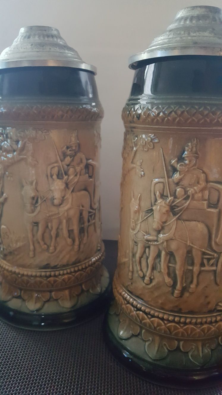 Duże ceramiczne kufle Sitzendorf kufel 2szt