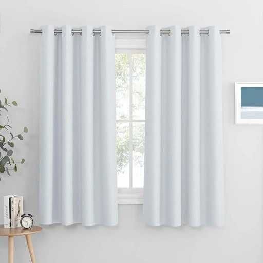 Zasłony zaciemniające taśma 160x140 cm BIAŁY SZARY - Pony Dance - 2SZT