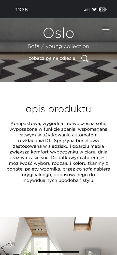 Sprzedam sofę Oslo  z funkcja spania