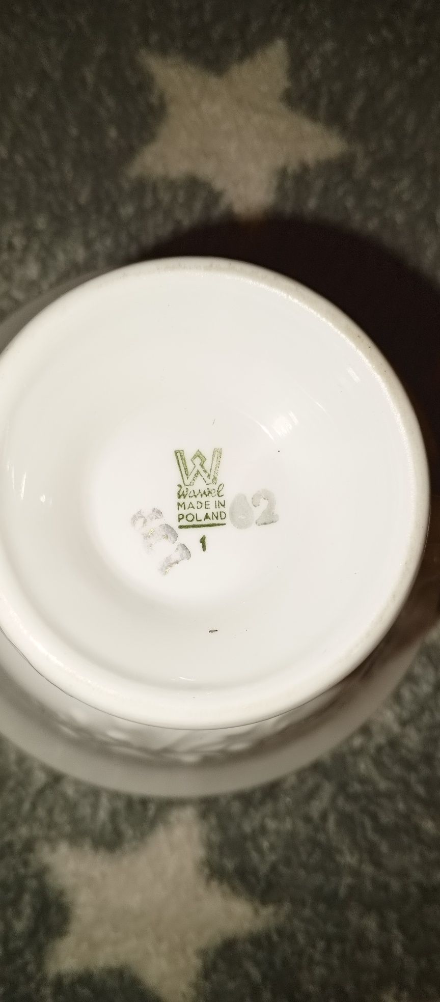Porcelana Bogucice Wawel różna 2 filiżanki talerz i półmisek