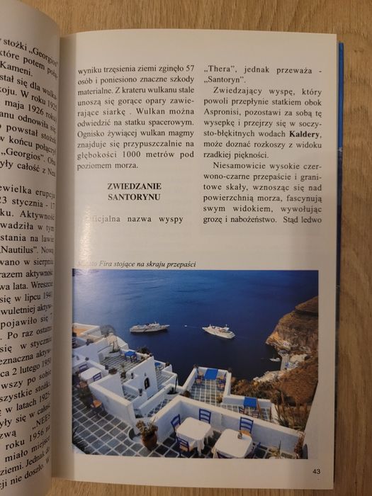 Przewodnik turystyczny. Santoryn. Słońce i lawa.