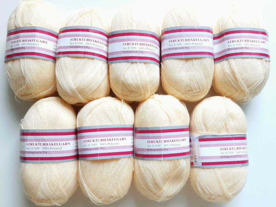 Włóczka Super Cienki Akryl 5,7zł/50gr Zestaw 450gr