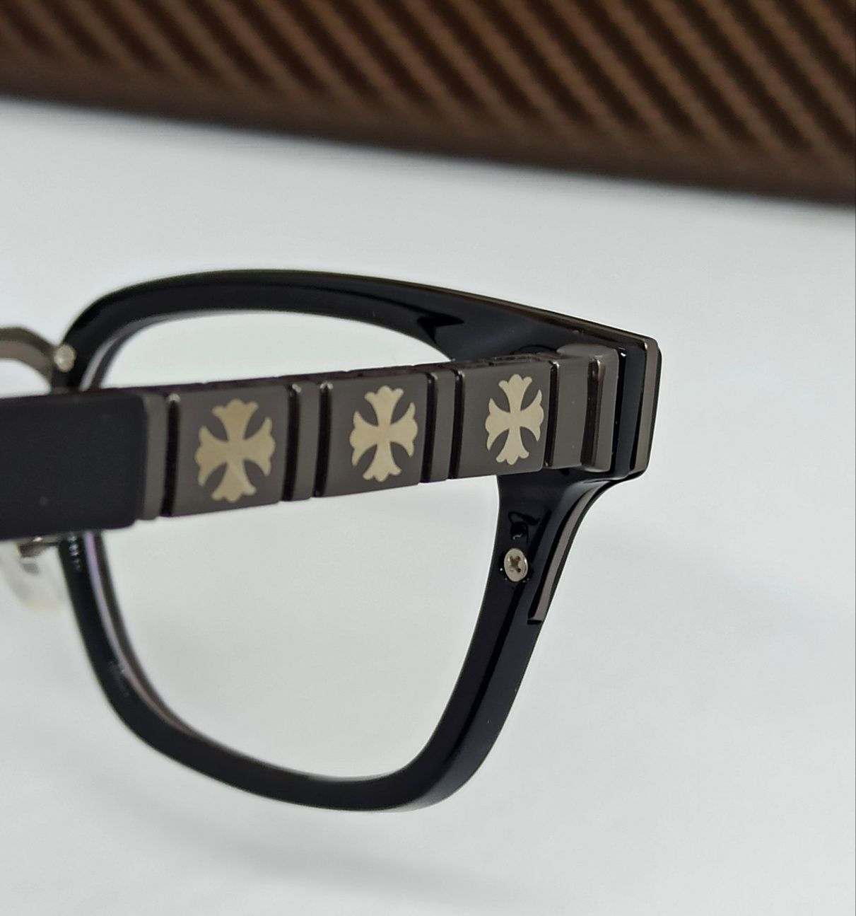 Chrome Hearts стильные имиджевые мужские очки оправа черный мат серебр