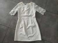 Biała sukienka z koronką rozmiar M 38
