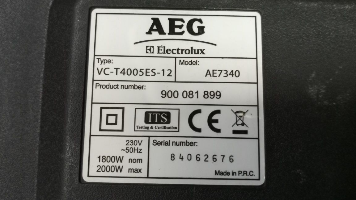 Peças aspirador AEG Electrolux Viva Flash 2000W Cyclone AE7340