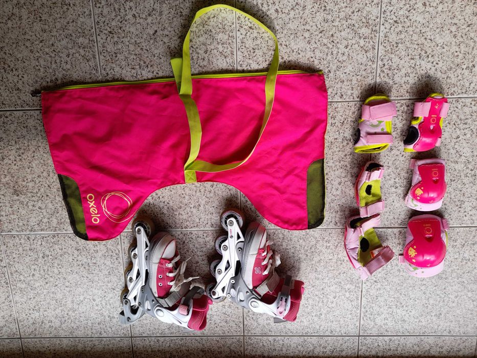 Conjunto Patins + Protecções + Saco