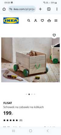 Pojemniki na zabawki drewniane z Ikei 2 sztuki