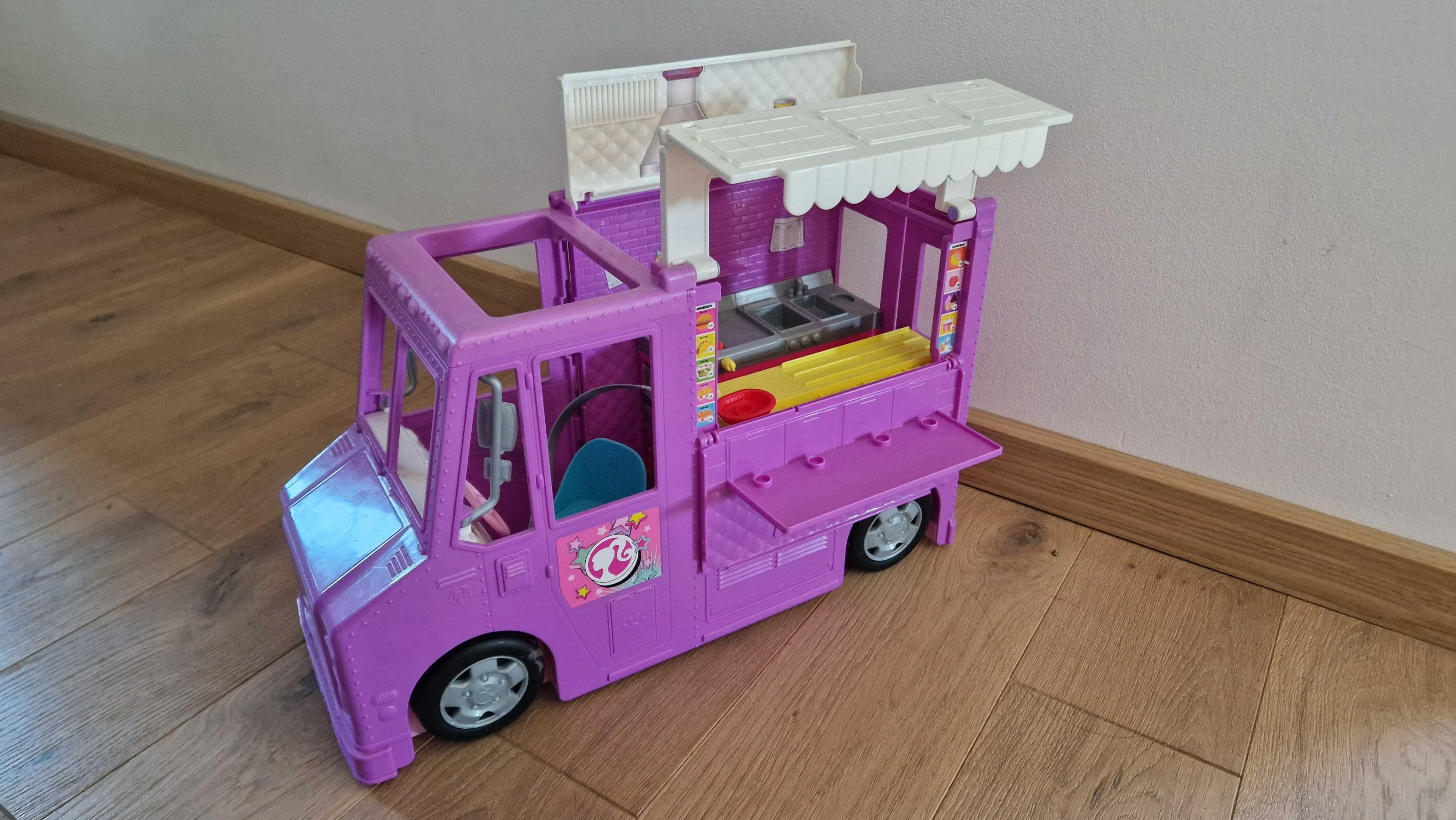 Domek dla lalek duży + foodtruck Barbie + lalki Barbie oryginalne