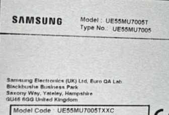 Peças TV Samsung UE55MU7005T