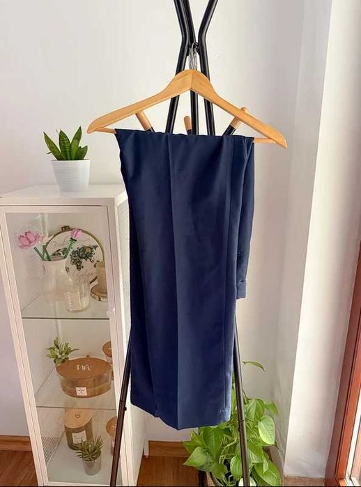 Męski granatowy garnitur komplet 54 Regular fit