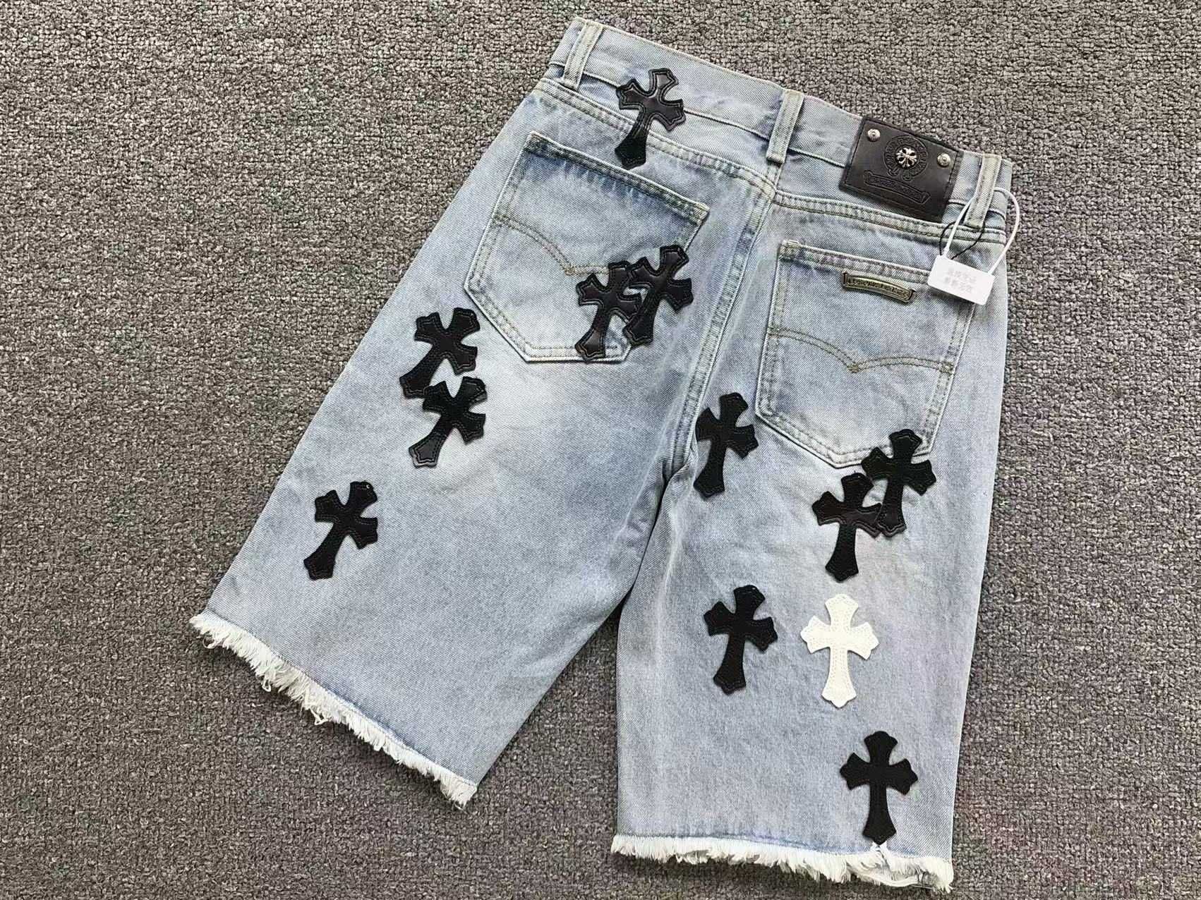 Джинсові шорти Chrome Hearts шорты хром хартс