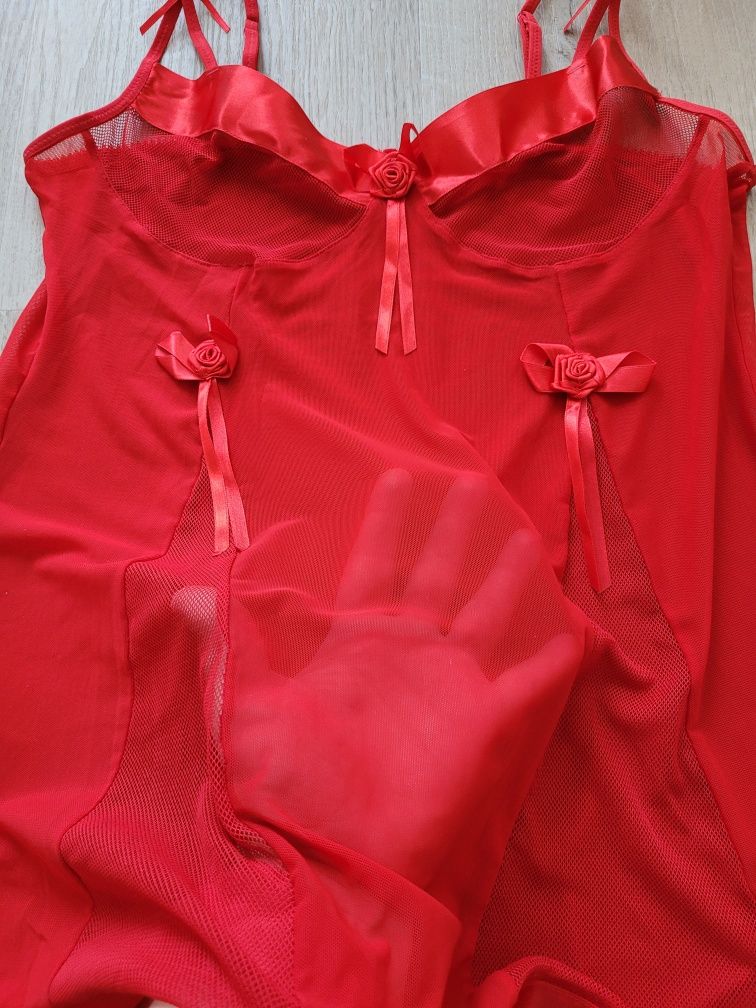 Koszulka nocna halka L/XL czerwona