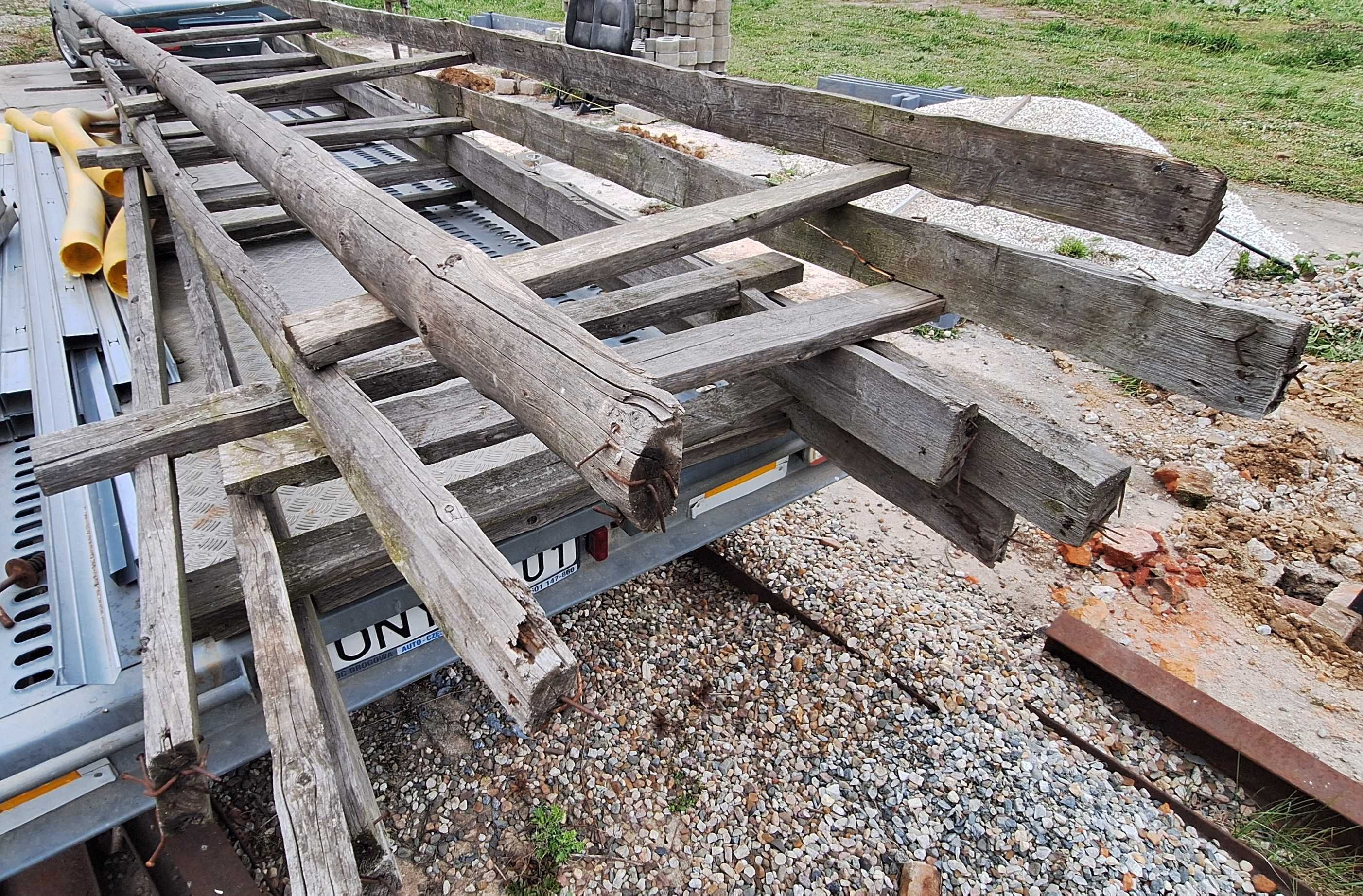 Rusztowanie budowlane elewacyjne drewniane 6m belki słupy stopy