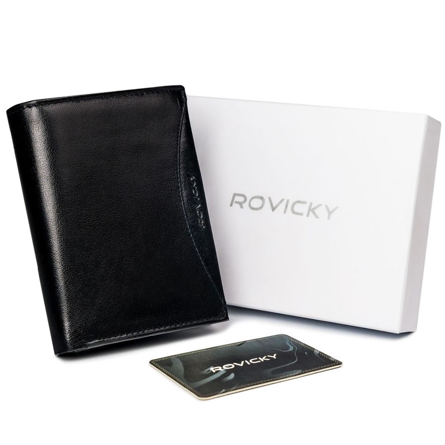 Bogato wyposażony portfel męski z naturalnej skóry licowej RFID -
