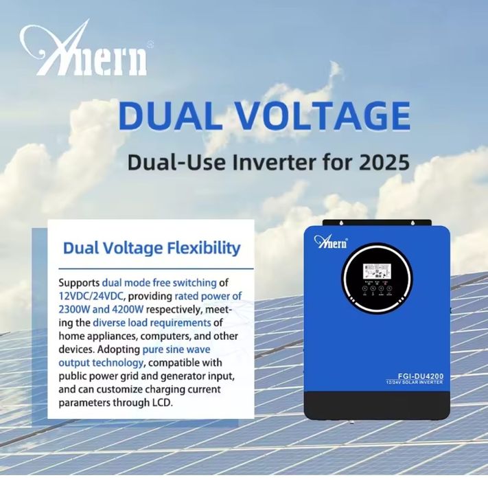 Гібридний сонячний інвертор Anern AN-FGI-DU4200 12 / 24 В сис. + WiFi