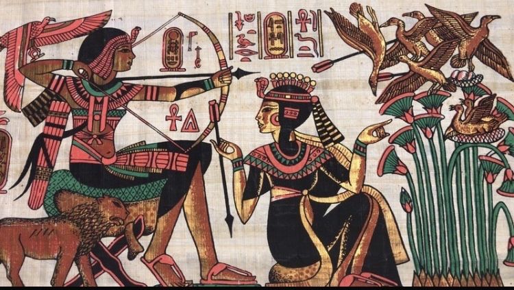 Papirus ozdoba złocenia dekoracja Egipt oryginalny nowa cena