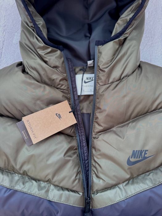 ХІТ СЕЗОНУ! Чорно-оливковий Пуховик Nike Storm-Fit S M L XL XXL