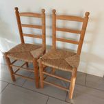 Krzesla 2szt wyplatane siedzisko design