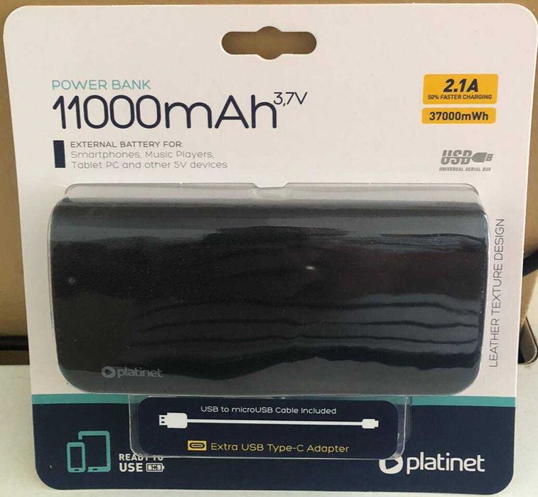 Повербанк (акумулятор універсальний) 11000 mAh Platinet (Black)