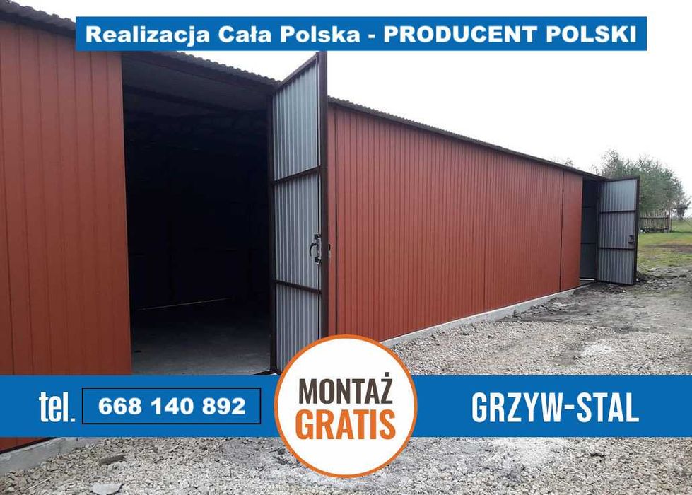 Garaż Blaszany Hala Stalowa - Konstrukcja Stalowa - GRZYWSTAL