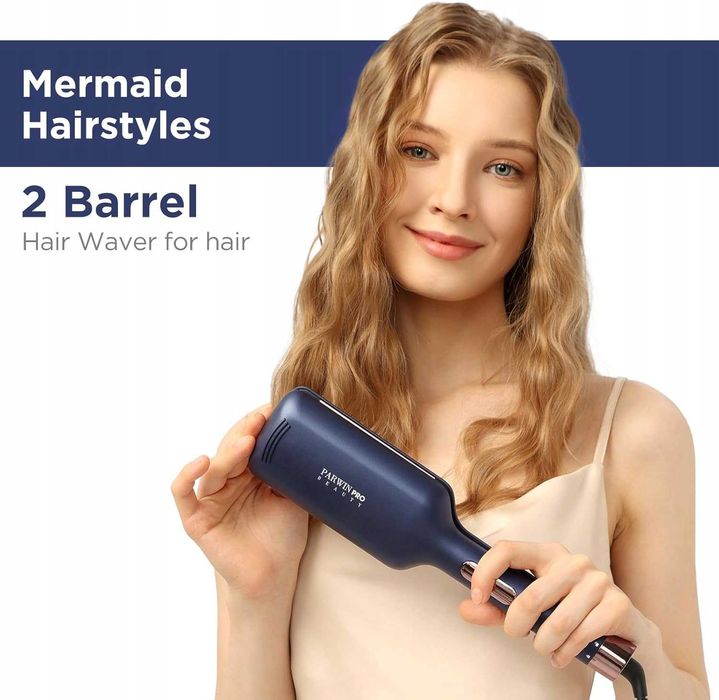Lokówka falownica do włosów typu syrenka z 2 beczkami 32 mm PARWIN PRO