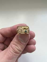 Złoty sygnet męski 11.34 g, próba 750, inkaskie złoto