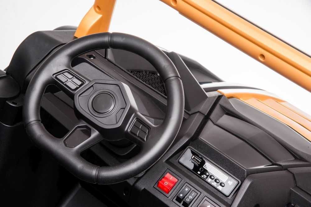 Auto na Akumulator A032 EVA – Złote | 24V, 4x200W, LED, Miękkie Koła