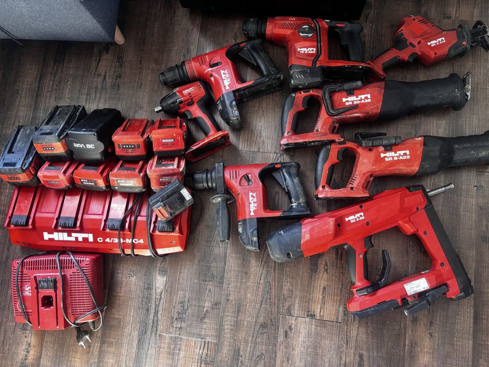 Hilti dewalt makita ( wkretarka, wiertarka, bateria osadzak, ładowarka