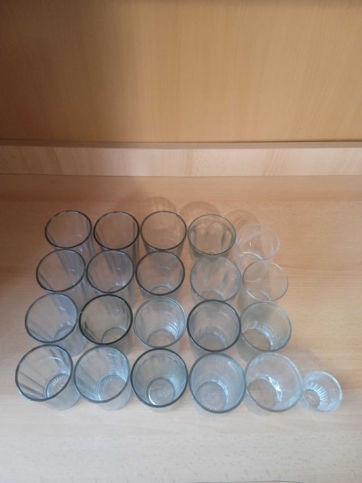 Стеклянные, разные стаканы СССР в целом состоянии. 21 штука.