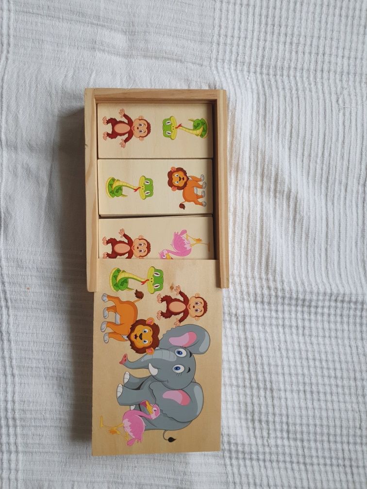 Drewniane domino dla dzieci