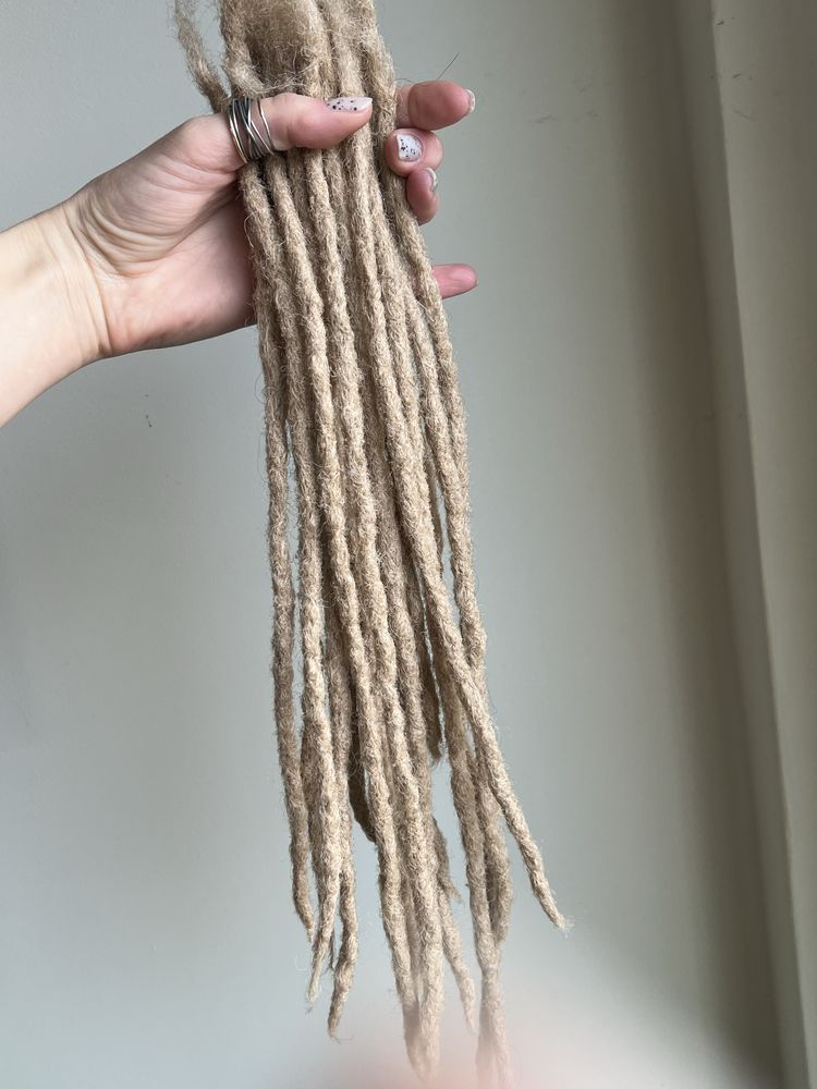 Dredy dreads syntetyczne recznie szydelkowane 30-50 cm 20 szt blond