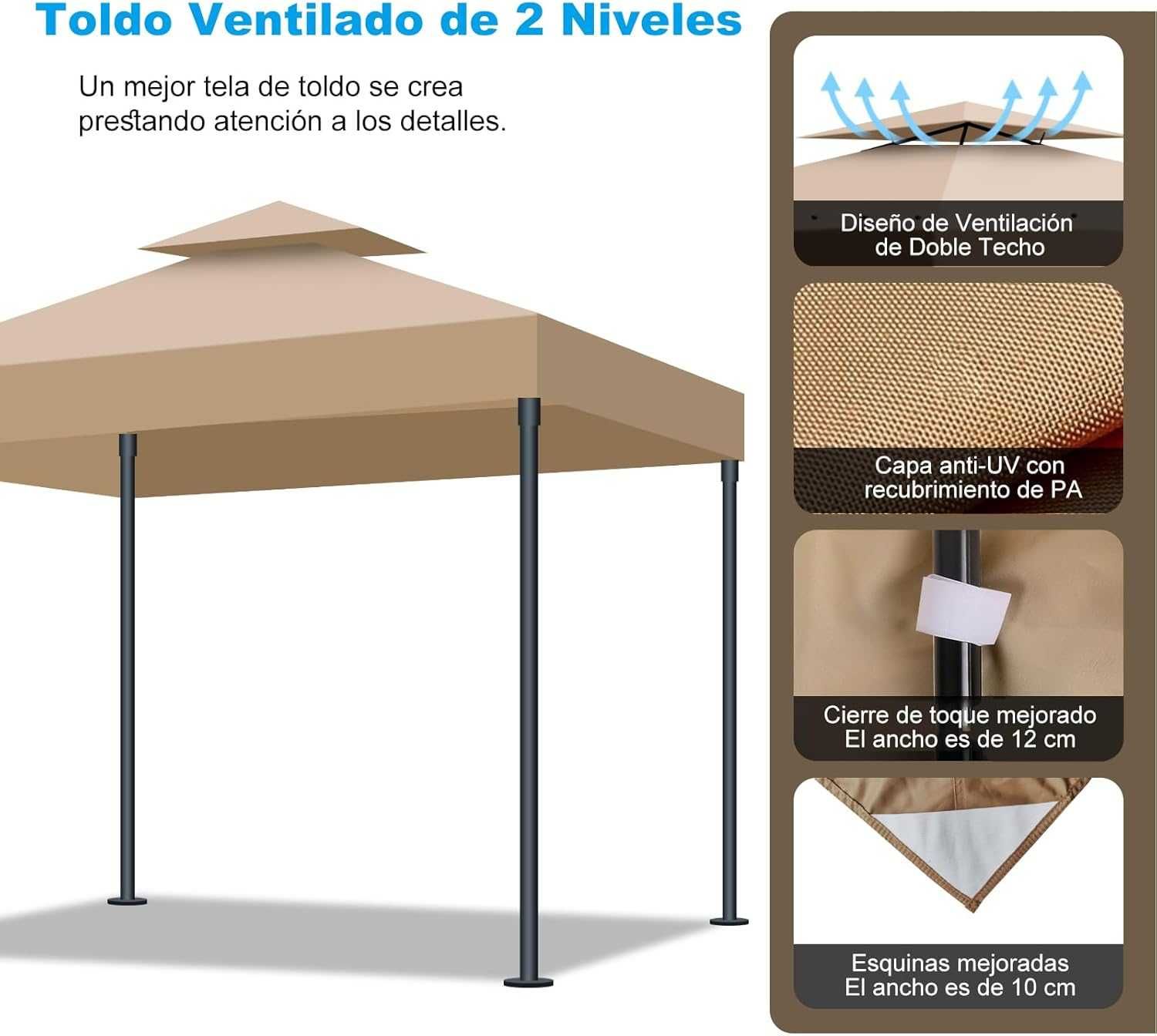 Pérgola de substituição 3 x 3 m.