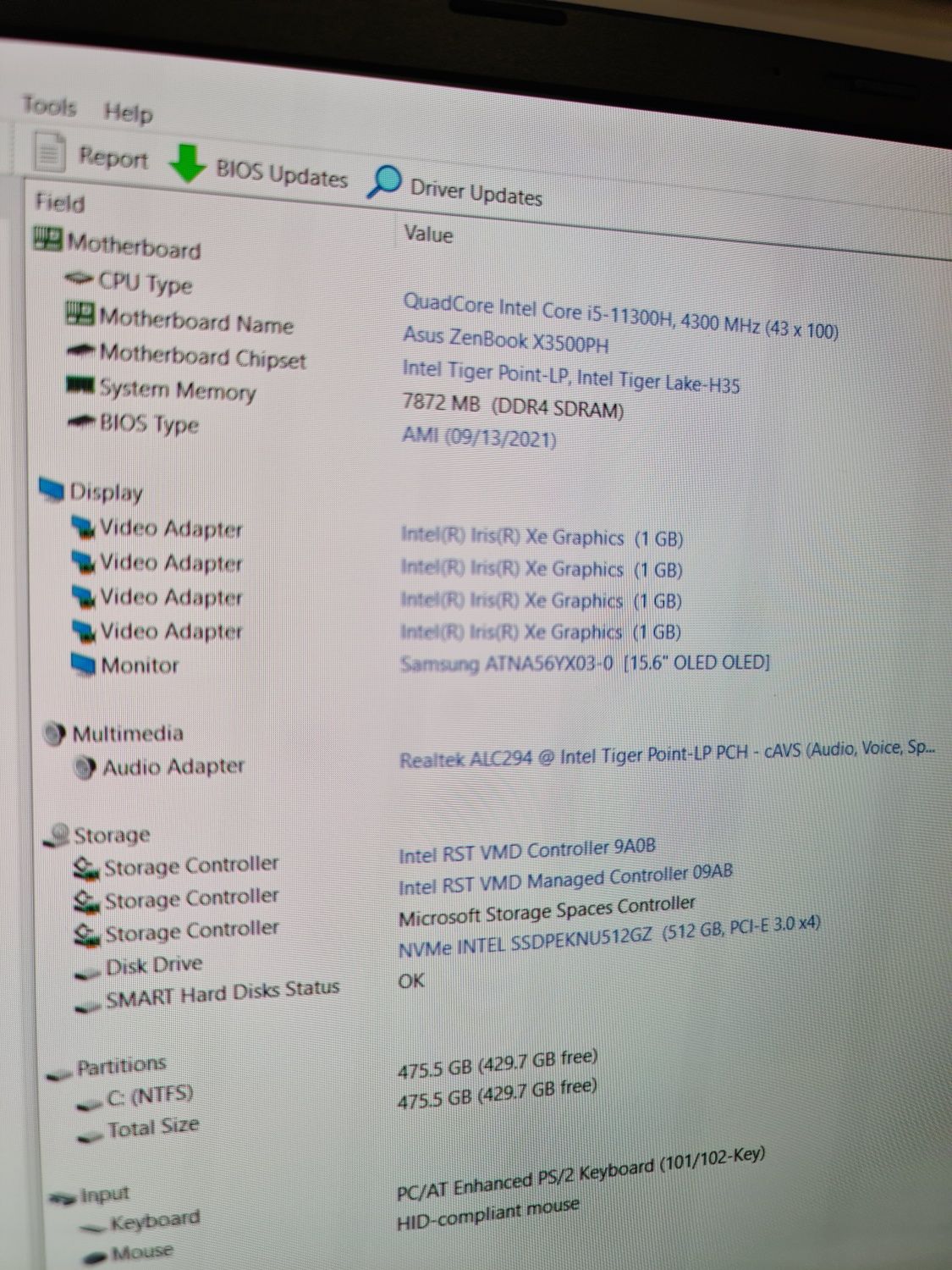 Asus Vivobook Pro15 Oled i5/8/512/GTX 1650