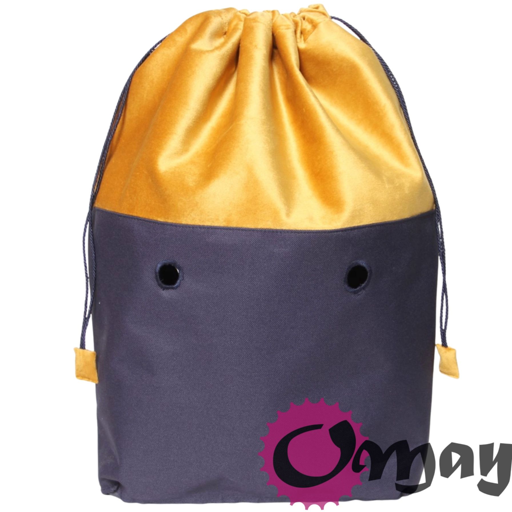 Granatowy organizer do OBAG STANDARD worek welur camello komin OMAY