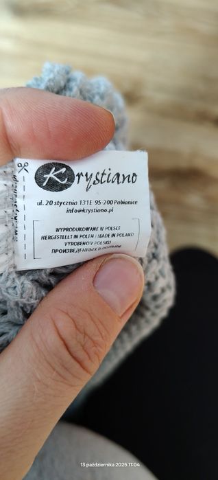 Szalik komin szary damski Krystiano