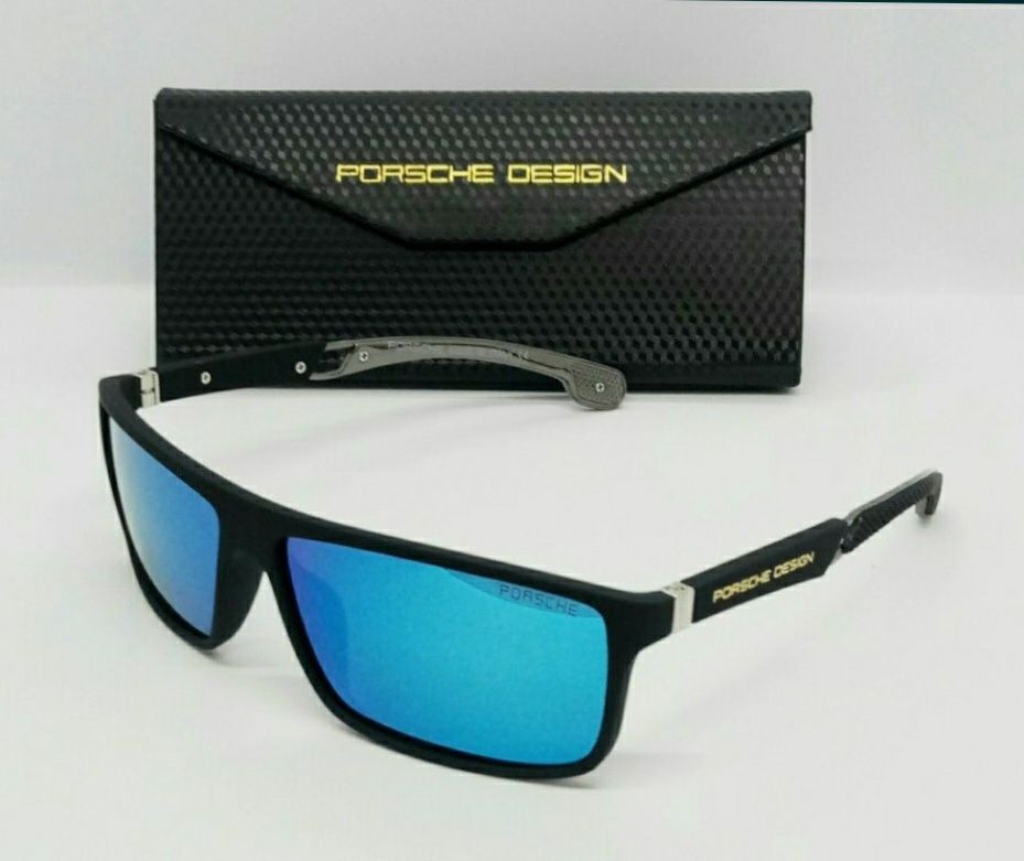 Porsche Design очки мужские черный мат линзы голубые зеркальные поляр