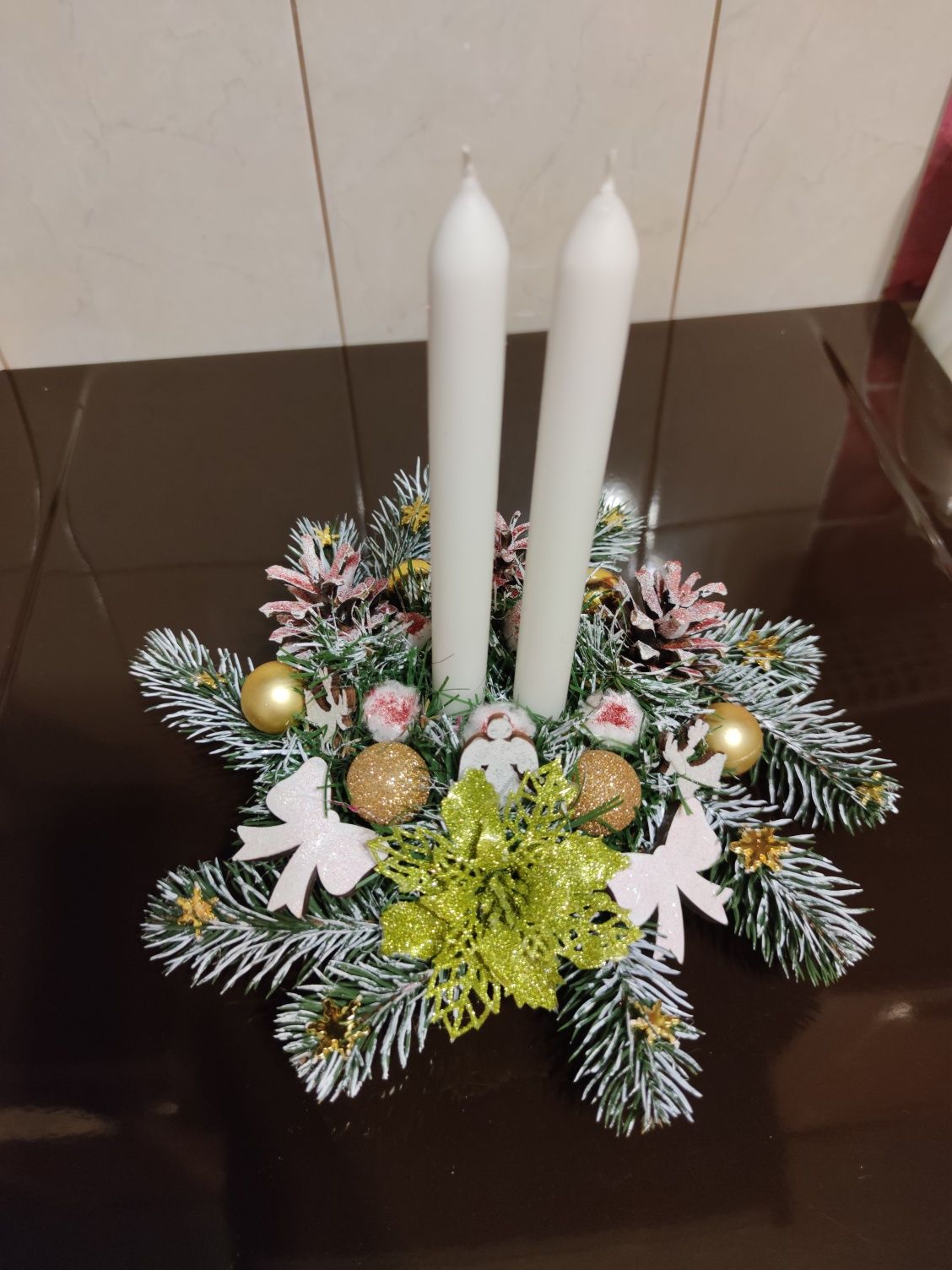 Різдвяний підсвічник зі свічками