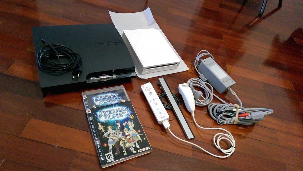 PS3 slim playstation 3 + Nintendo Wii