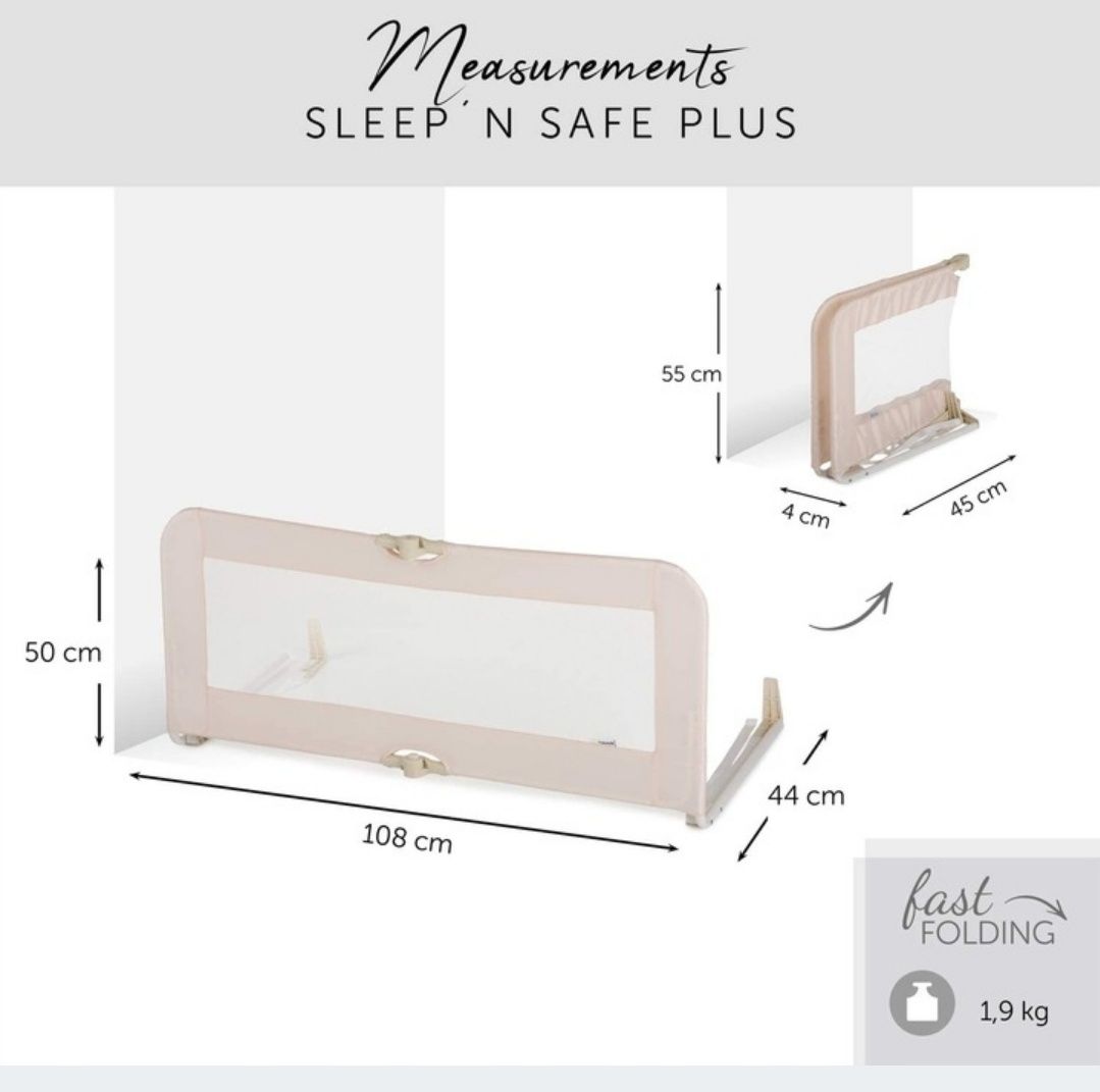 Barierka ochronna Hauck Sleep 'n Safe Plus 108 cm