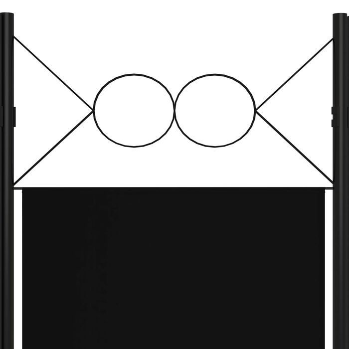 Parawan 3-panelowy Vidaxl, Czarny, 120x180 cm