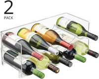 mDesign Zestaw 2 półek na butelki, praktyczna plastikowa półka na wino